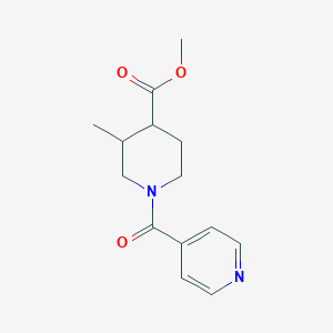 molecular formula C14H18N2O3 B6698666 Methyl 3-methyl-1-(pyridine-4-carbonyl)piperidine-4-carboxylate 