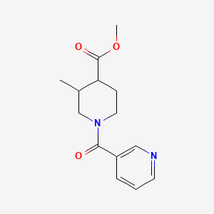 molecular formula C14H18N2O3 B6698673 Methyl 3-methyl-1-(pyridine-3-carbonyl)piperidine-4-carboxylate 