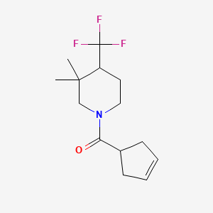 molecular formula C14H20F3NO B6699043 Cyclopent-3-en-1-yl-[3,3-dimethyl-4-(trifluoromethyl)piperidin-1-yl]methanone 