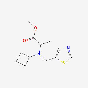 molecular formula C12H18N2O2S B6699198 Methyl 2-[cyclobutyl(1,3-thiazol-5-ylmethyl)amino]propanoate 