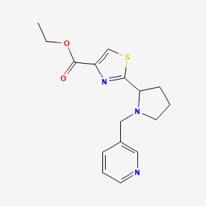 molecular formula C16H19N3O2S B6699227 Ethyl 2-[1-(pyridin-3-ylmethyl)pyrrolidin-2-yl]-1,3-thiazole-4-carboxylate 