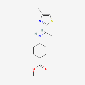 molecular formula C14H22N2O2S B6699487 Methyl 4-[1-(4-methyl-1,3-thiazol-2-yl)ethylamino]cyclohexane-1-carboxylate 