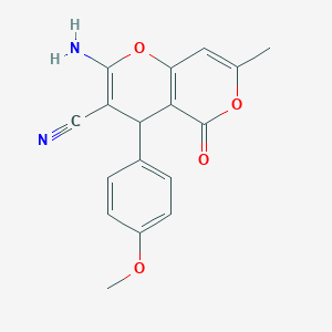 2-amino-4-(4-methoxyphenyl)-7-methyl-5-oxo-4H-pyrano[3,2-c]pyran-3-carbonitrile