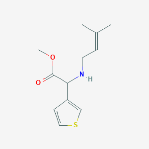 molecular formula C12H17NO2S B6699560 Methyl 2-(3-methylbut-2-enylamino)-2-thiophen-3-ylacetate 