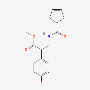 molecular formula C16H18FNO3 B6699844 Methyl 3-(cyclopent-3-ene-1-carbonylamino)-2-(4-fluorophenyl)propanoate 