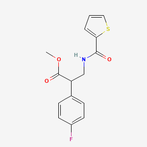 molecular formula C15H14FNO3S B6699864 Methyl 2-(4-fluorophenyl)-3-(thiophene-2-carbonylamino)propanoate 