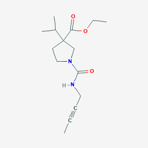 molecular formula C15H24N2O3 B6700019 Ethyl 1-(but-2-ynylcarbamoyl)-3-propan-2-ylpyrrolidine-3-carboxylate 