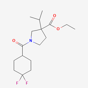 molecular formula C17H27F2NO3 B6700041 Ethyl 1-(4,4-difluorocyclohexanecarbonyl)-3-propan-2-ylpyrrolidine-3-carboxylate 