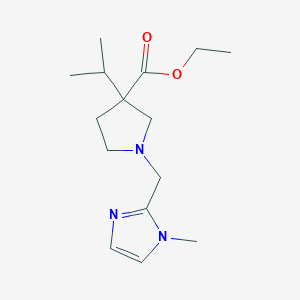 molecular formula C15H25N3O2 B6700261 Ethyl 1-[(1-methylimidazol-2-yl)methyl]-3-propan-2-ylpyrrolidine-3-carboxylate 