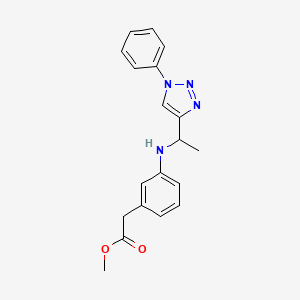 molecular formula C19H20N4O2 B6700456 Methyl 2-[3-[1-(1-phenyltriazol-4-yl)ethylamino]phenyl]acetate 