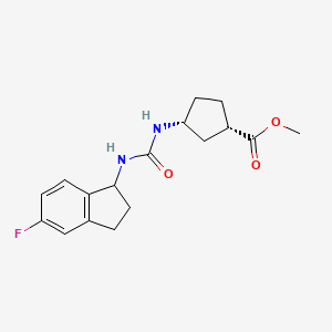 molecular formula C17H21FN2O3 B6700820 methyl (1S,3R)-3-[(5-fluoro-2,3-dihydro-1H-inden-1-yl)carbamoylamino]cyclopentane-1-carboxylate 