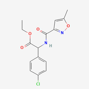 molecular formula C15H15ClN2O4 B6700900 Ethyl 2-(4-chlorophenyl)-2-[(5-methyl-1,2-oxazole-3-carbonyl)amino]acetate 