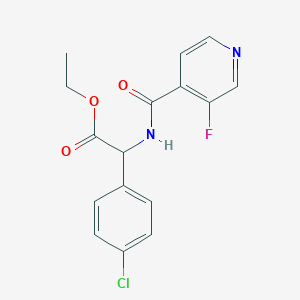 molecular formula C16H14ClFN2O3 B6700918 Ethyl 2-(4-chlorophenyl)-2-[(3-fluoropyridine-4-carbonyl)amino]acetate 