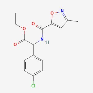 molecular formula C15H15ClN2O4 B6700927 Ethyl 2-(4-chlorophenyl)-2-[(3-methyl-1,2-oxazole-5-carbonyl)amino]acetate 