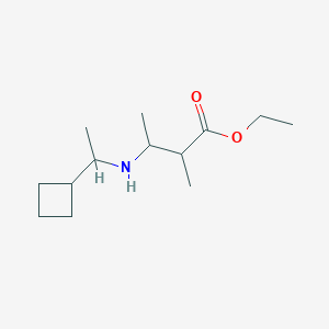 molecular formula C13H25NO2 B6701011 Ethyl 3-(1-cyclobutylethylamino)-2-methylbutanoate 