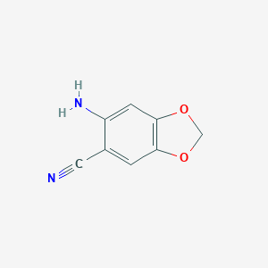 molecular formula C8H6N2O2 B067016 6-Amino-1,3-benzodioxole-5-carbonitrile CAS No. 187164-87-0