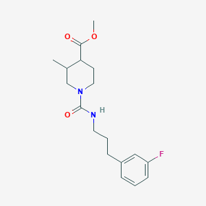 molecular formula C18H25FN2O3 B6702072 Methyl 1-[3-(3-fluorophenyl)propylcarbamoyl]-3-methylpiperidine-4-carboxylate 