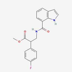 molecular formula C19H17FN2O3 B6702446 methyl 2-(4-fluorophenyl)-3-(1H-indole-7-carbonylamino)propanoate 