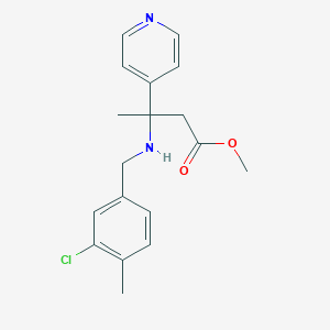 molecular formula C18H21ClN2O2 B6702621 Methyl 3-[(3-chloro-4-methylphenyl)methylamino]-3-pyridin-4-ylbutanoate 