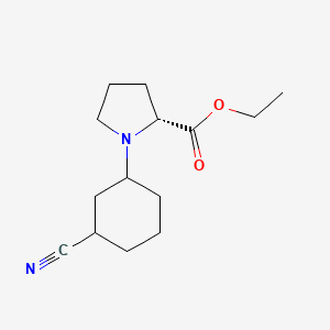 molecular formula C14H22N2O2 B6702625 ethyl (2R)-1-(3-cyanocyclohexyl)pyrrolidine-2-carboxylate 