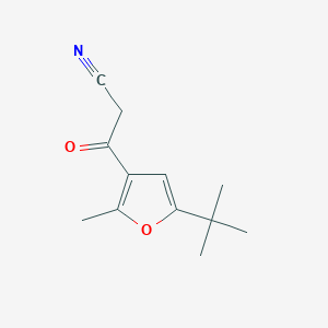 molecular formula C12H15NO2 B067027 3-(5-Tert-butyl-2-methylfuran-3-yl)-3-oxopropanenitrile CAS No. 175276-65-0