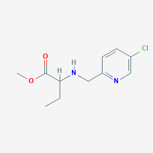 molecular formula C11H15ClN2O2 B6702741 Methyl 2-[(5-chloropyridin-2-yl)methylamino]butanoate 