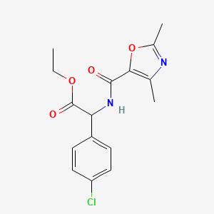 molecular formula C16H17ClN2O4 B6702743 Ethyl 2-(4-chlorophenyl)-2-[(2,4-dimethyl-1,3-oxazole-5-carbonyl)amino]acetate 