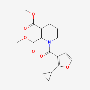 molecular formula C17H21NO6 B6703016 Dimethyl 1-(2-cyclopropylfuran-3-carbonyl)piperidine-2,3-dicarboxylate 