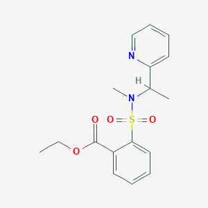 molecular formula C17H20N2O4S B6703393 Ethyl 2-[methyl(1-pyridin-2-ylethyl)sulfamoyl]benzoate 