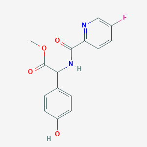 molecular formula C15H13FN2O4 B6703650 Methyl 2-[(5-fluoropyridine-2-carbonyl)amino]-2-(4-hydroxyphenyl)acetate 