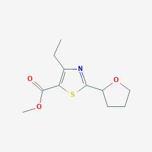 molecular formula C11H15NO3S B6704796 Methyl 4-ethyl-2-(oxolan-2-yl)-1,3-thiazole-5-carboxylate 