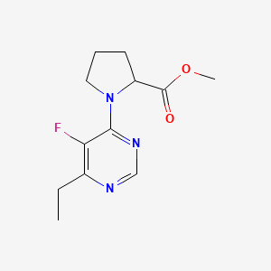 molecular formula C12H16FN3O2 B6705385 Methyl 1-(6-ethyl-5-fluoropyrimidin-4-yl)pyrrolidine-2-carboxylate 