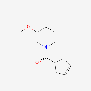 molecular formula C13H21NO2 B6705414 Cyclopent-3-en-1-yl-(3-methoxy-4-methylpiperidin-1-yl)methanone 