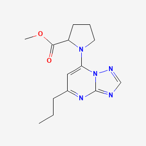 molecular formula C14H19N5O2 B6705913 Methyl 1-(5-propyl-[1,2,4]triazolo[1,5-a]pyrimidin-7-yl)pyrrolidine-2-carboxylate 