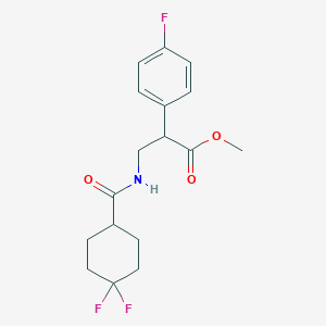 molecular formula C17H20F3NO3 B6706237 Methyl 3-[(4,4-difluorocyclohexanecarbonyl)amino]-2-(4-fluorophenyl)propanoate 