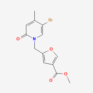 molecular formula C13H12BrNO4 B6706247 Methyl 5-[(5-bromo-4-methyl-2-oxopyridin-1-yl)methyl]furan-3-carboxylate 