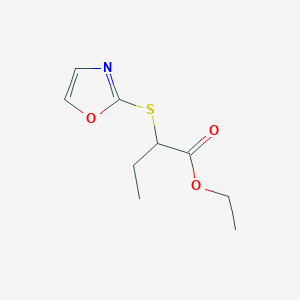 molecular formula C9H13NO3S B6706370 Ethyl 2-(1,3-oxazol-2-ylsulfanyl)butanoate 