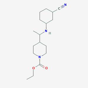 molecular formula C17H29N3O2 B6706462 Ethyl 4-[1-[(3-cyanocyclohexyl)amino]ethyl]piperidine-1-carboxylate 