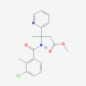 molecular formula C18H19ClN2O3 B6706619 Methyl 3-[(3-chloro-2-methylbenzoyl)amino]-3-pyridin-2-ylbutanoate 