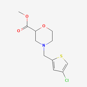 molecular formula C11H14ClNO3S B6706629 Methyl 4-[(4-chlorothiophen-2-yl)methyl]morpholine-2-carboxylate 