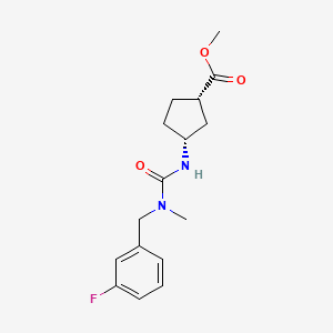 molecular formula C16H21FN2O3 B6706779 methyl (1S,3R)-3-[[(3-fluorophenyl)methyl-methylcarbamoyl]amino]cyclopentane-1-carboxylate 