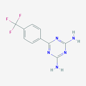 molecular formula C10H8F3N5 B067068 6-[4-(Trifluoromethyl)phenyl]-1,3,5-triazine-2,4-diamine CAS No. 186834-97-9