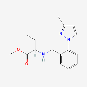 molecular formula C16H21N3O2 B6706808 Methyl 2-[[2-(3-methylpyrazol-1-yl)phenyl]methylamino]butanoate 