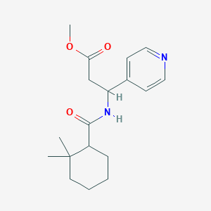 molecular formula C18H26N2O3 B6706819 Methyl 3-[(2,2-dimethylcyclohexanecarbonyl)amino]-3-pyridin-4-ylpropanoate 