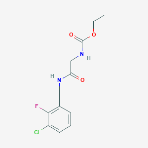 molecular formula C14H18ClFN2O3 B6706978 ethyl N-[2-[2-(3-chloro-2-fluorophenyl)propan-2-ylamino]-2-oxoethyl]carbamate 