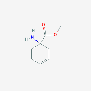 molecular formula C8H13NO2 B067071 3-Cyclohexene-1-carboxylic acid, 1-amino-, methyl ester, (1S)- CAS No. 188177-99-3