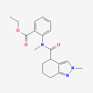 molecular formula C19H23N3O3 B6707462 Ethyl 2-[methyl-(2-methyl-4,5,6,7-tetrahydroindazole-4-carbonyl)amino]benzoate 