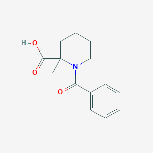 molecular formula C14H17NO3 B067076 1-Benzoyl-2-methylpiperidine-2-carboxylic acid CAS No. 162648-37-5