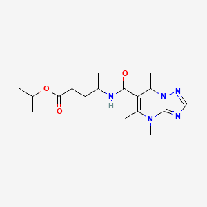 molecular formula C17H27N5O3 B6707671 propan-2-yl 4-[(4,5,7-trimethyl-7H-[1,2,4]triazolo[1,5-a]pyrimidine-6-carbonyl)amino]pentanoate 