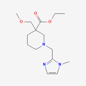 molecular formula C15H25N3O3 B6707682 Ethyl 3-(methoxymethyl)-1-[(1-methylimidazol-2-yl)methyl]piperidine-3-carboxylate 